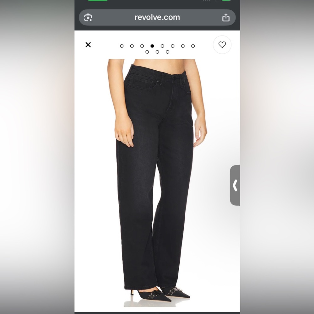 NEW Good American Good ‘90s Relaxed Jeans Mid Rise Black 348 Size 14/32 NWT